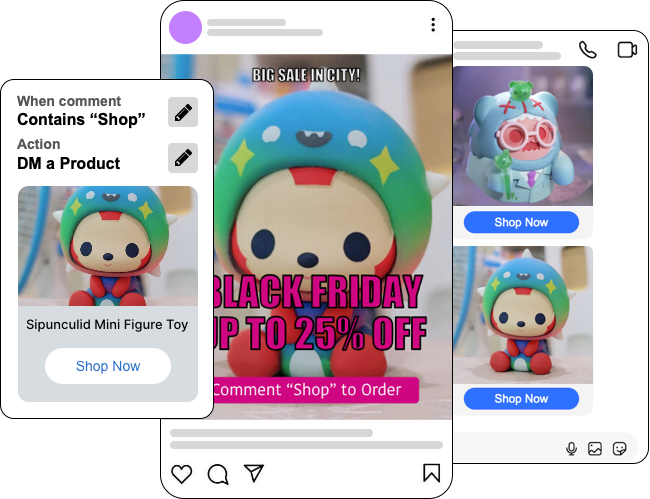 Post Dolphin Shoppable Post makes your Facebook and Facebook posts, reels and stories shoppable with or without the navtive IG/FB Shop activated