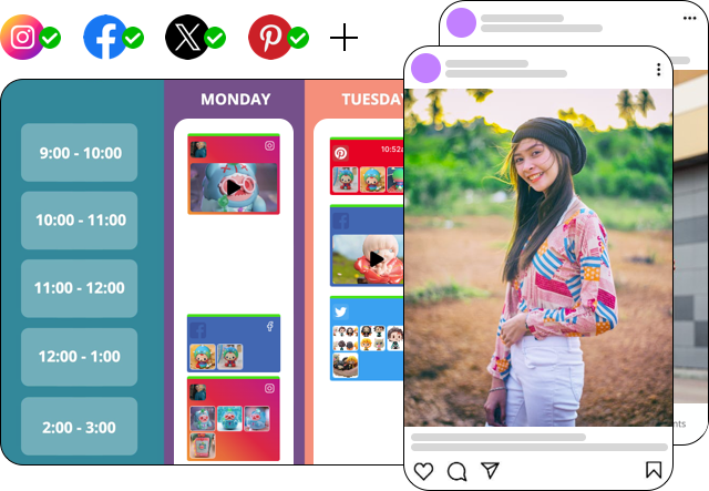 Post Dolphin post scheduler -  Easily create, schedule, and publish posts for Instagram, Facebook, X (formerly Twitter) & Pinterest.